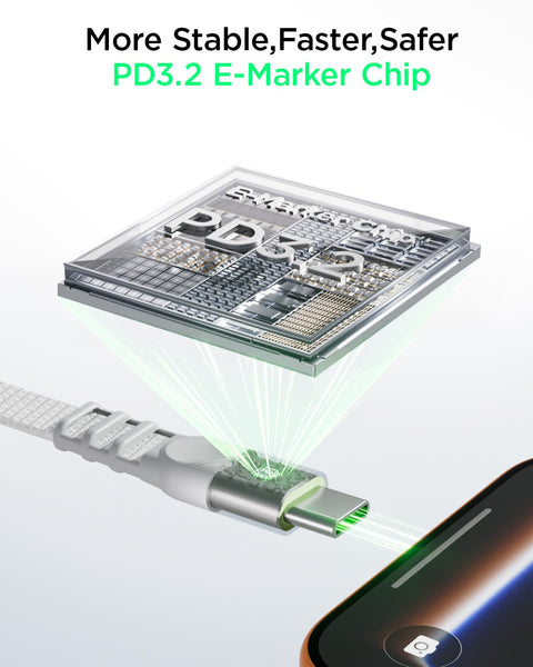 TALIX  Single-Pull Retractable USB C to USB C Cable 240W