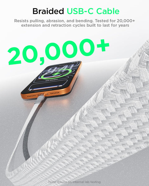 TALIX  Single-Pull Retractable USB C to USB C Cable 240W