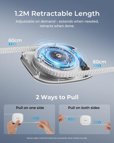 TALIX 240W Retractable USB C Cable