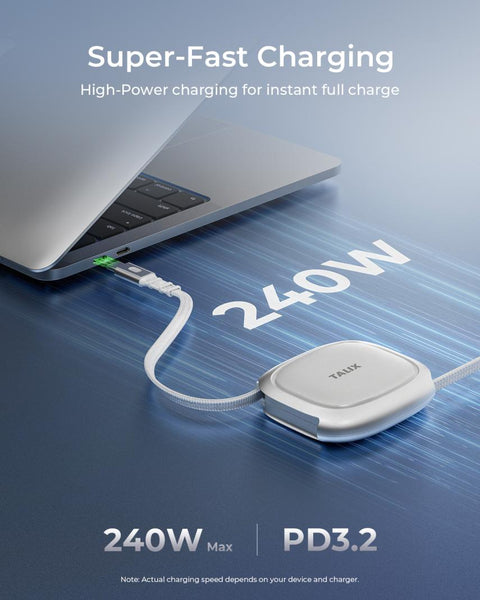 TALIX 240W Retractable USB C Cable