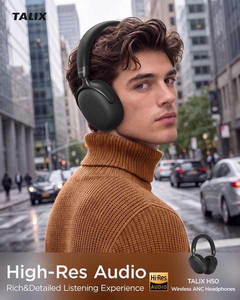 TALIX H50  Adaptive Noise Cancelling  Wireless Headphones