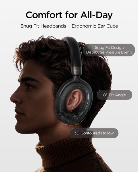 TALIX H50  Adaptive Noise Cancelling  Wireless Headphones