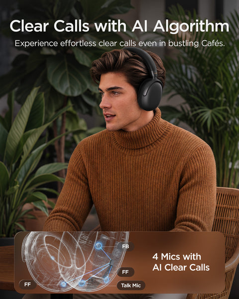 TALIX H50  Adaptive Noise Cancelling  Wireless Headphones