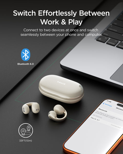 TALIX X7 Open Ear Clip-On Earbuds