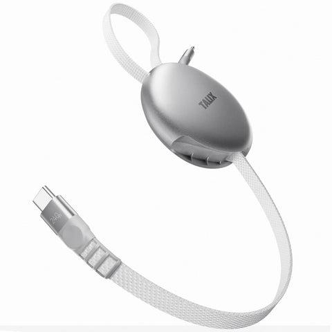 TALIX  Single-Pull Retractable USB C to USB C Cable 240W